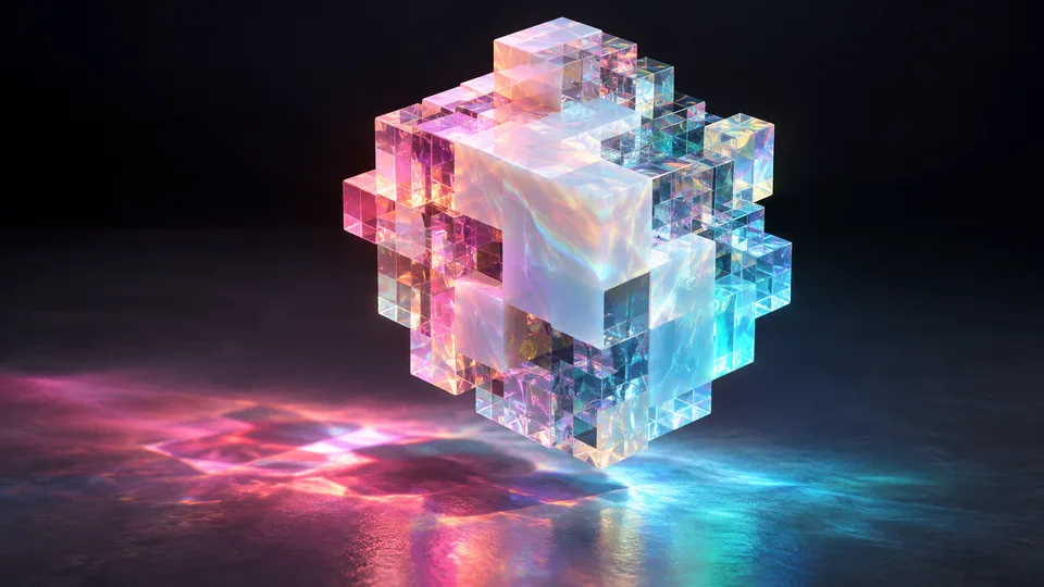 An opalescent pixel sculpture for Synthopixel
